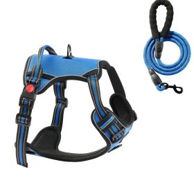Dog Harness for Large Dogs, No Pull Adjustable Dog Vest Pet Harness, with 5ft Leash, Handle, Metal Rings, Buckles