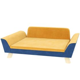 Dog Sofa Bed for Small Dogs with Soft Cushion, Washable Cover & Non-Slip Foot Pads, Orange (Option: Orange-820x230x560 mm)